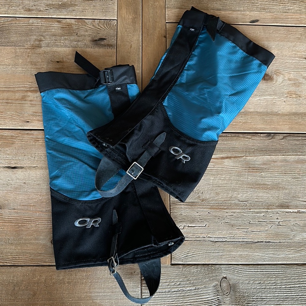 Outdoor Research Women’s Waterproof Gaiters Size Small Blue & Black EUC